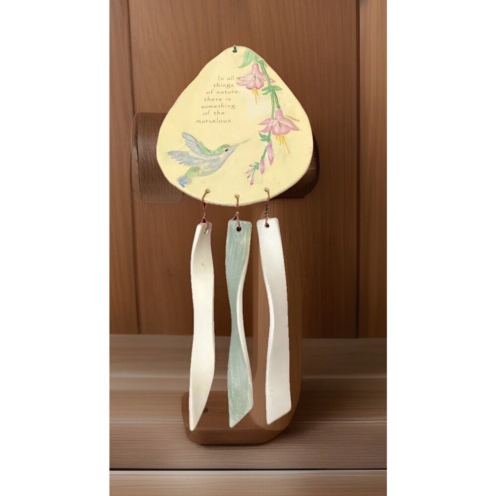 Vintage Ceramic wind chimes by Carson. 13 inches long total.